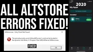 How to fix Altstore error | Fix altstore installation failed | Altstore entry point not found | 2020
