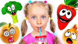 Gaby and Alex Yummy Fruits & Vegetables Smoothie challenge | For Kids