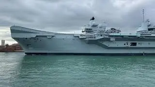 HMS Queen Elizabeth sails from Portsmouth for post-maintenance work up