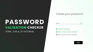 Password Validation Checker | HTML CSS JavaScript Tutorial