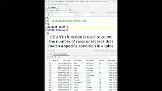 How do you find the number of rows in a table? COUNT() Function | SQL Query Interview Question #SQL