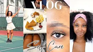 6AM Productive Self-Care Routine 🌞| Saturday in my life VLOG, Tennis, DIY Lashes and Brows,Skin Care