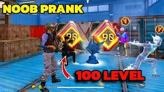 Noob No internet Prank 😊 लेकिन सामने V badge Player आ गया 😭 100 Level Emote 😱 Garena free fire