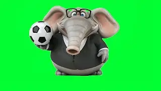 Elephant Green Screen Animation [HD] | Play Football | Free Green Screen (2021)