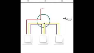 Подключение проходного переключателя с 3х мест. Connecting a pass switch from 3 places