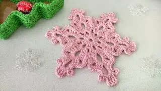 Napkin snowflake crochet. New Year's decor crochet. Snowflake scheme