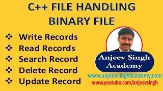 C++ File Handling Part - 4 | Binary File | File Pointer | Read | Write | Search | Update | Delete