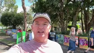 Fugitive Australian journalist Shane Dowling votes in the Queensland election