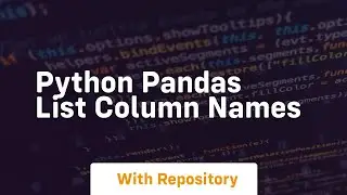 python pandas list column names