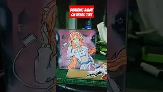 Drawing anime on bread tins #anime #drawing