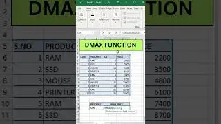 DMAX Function in excel. 