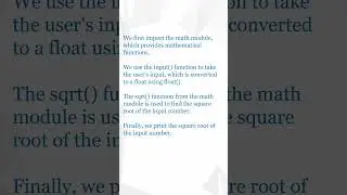 PYTHON PROGRAM TO FIND SQUARE ROOT OF A NUMBER #python #pythonprogramming #interview