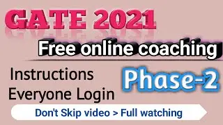 Gate online free coaching | phase-2 | Every one login Gate 2021 Live classes|Gate free coaching 2020
