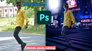 PS touch application neon background change photo editing.Mobile neon background photo editing 😱😱