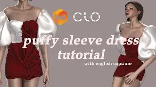 satin puffy sleeve dress tutorial | clo3d/marvelousdesigner