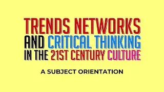 Trends, Networks and Critical Thinking | Subject Orientation