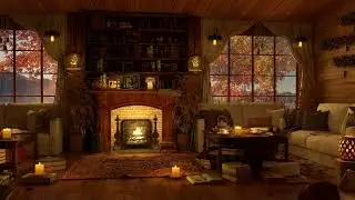 Autumn Coffee Shop Ambience ☕ with Piano Jazz Music for Relaxing, Studying and Working