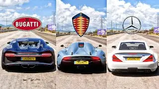 FH5 DRAG RACE! Bugatti Chiron Vs Koenigsegg Regera Vs Mercedes-Benz SL65 Black Serieszz