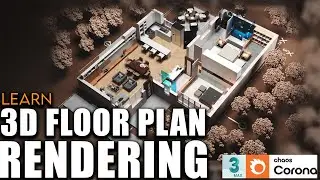 Floor Plan Rendering using 3dsmax and Chaos Corona