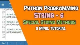 Python Tutorial || Strings In Python - 6 || String Functions || Basic Code