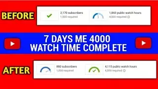 Complete 4000 Hours Watch Time In 10 Days | 100% Working Trick | Get Fast Monetization on YouTube