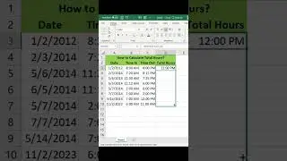 Calculate Total Hours in Excel (easy Tutorial for beginners!) #exceltech #excel365 #smartphone