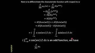 Characteristic Function of a Standard Normal Distribution