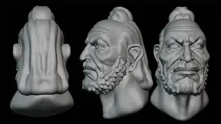 Chinese Monk Head Sculpted In Blender