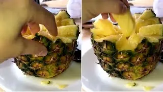 Is this the right way to eat pineapple?