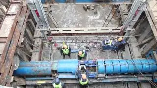 Установка защитных экранов на строительстве путепровода в Павловском Посаде (МО).