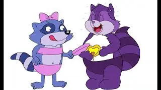 Pinch Raccoon Tickles Bright Heart Raccoon's Belly @pjvera