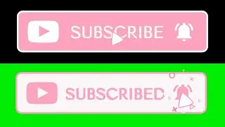 Aesthetic pink subscribe button green screen, transparent (notification bell  + sound effects)