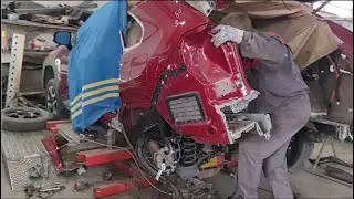 Кузовной ремонт авто. Работа по замене заднего крыла, подгоняем четвертину😎  