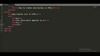 Description List in HTML Lesson 5