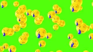 Floating Emoji Overlay Cry- Green Screen [FREE USE]