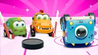 Мультфильм про машинки Мокас. Машинки играют в хоккей. Мультики для детей