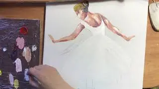 Балерина нарисовать маслом 2 часть