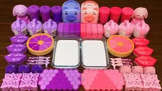 PINK vs PURPLE !!! Mixing random into GLOSSY slime!!!Satisfying Nastya Slime 