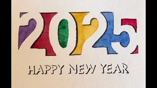 2025 Happy New Year greeting card