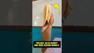 PNS Tua Cantik Berjilbab Terlihat Jelas Sedang menulis