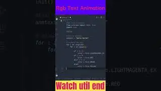 Making A Rgb Text Animation With Python - Python Shorts #shorts