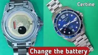 How to change the battery on Certina C032.451 watch.