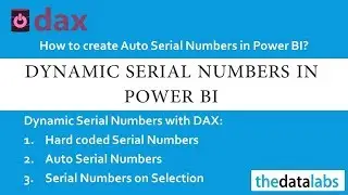DAX functions to generate Auto Serial Number in Power BI Table