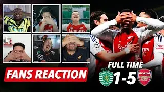 HAPPY ARSENAL FANS REACTION TO SPORTING CP 1-5 ARSENAL | UEFA CHAMPIONS LEAGUE