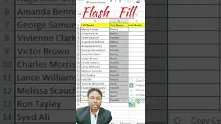 Excel Tutorial: Separate First Name and Last Name with Flash Fill