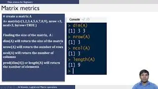Arithmetic,Logical and Matrix operations in R