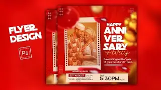 Anniversary Flyer Design | How to Design Anniversary Card in Photoshop | Card Design | Flyer Design