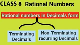 Terminating decimals and Non Terminating recurring decimals explained with Examples|Rational numbers