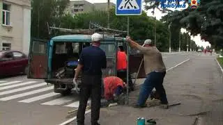 Установка дорожных знаков г  Перевальск 2018