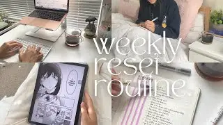 productive weekly reset routine: chores, journaling, work, anime, manga | catch up vlog!
